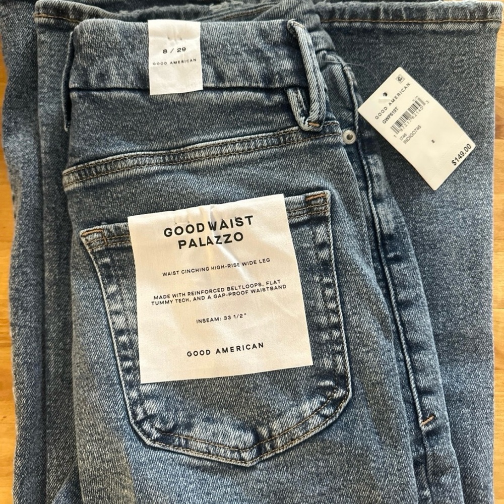 Good American Blue Flare & Wide Leg Jeans